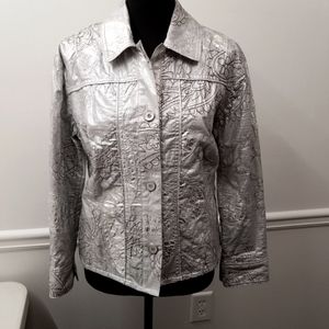Chico's Metallic Silver Light weight jacket